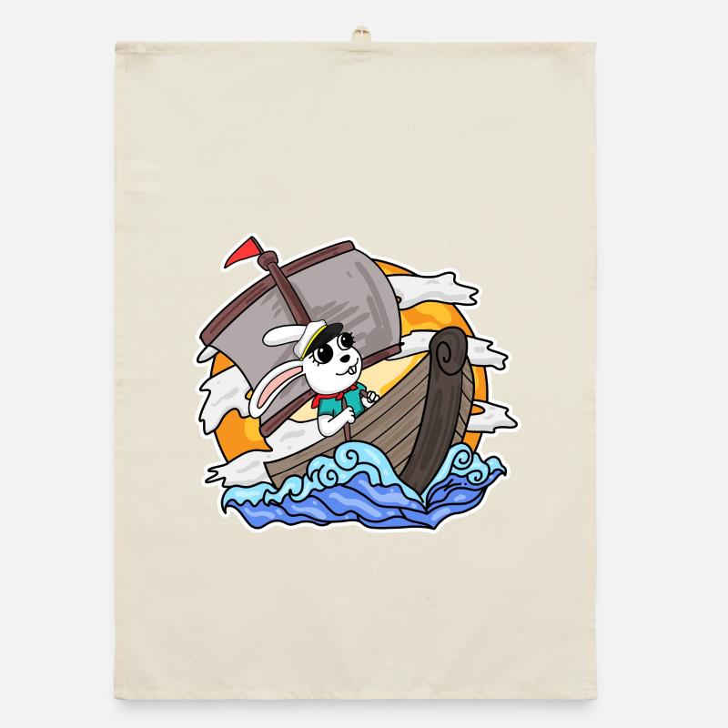 Rabbit Captain Boat Organic dish towel