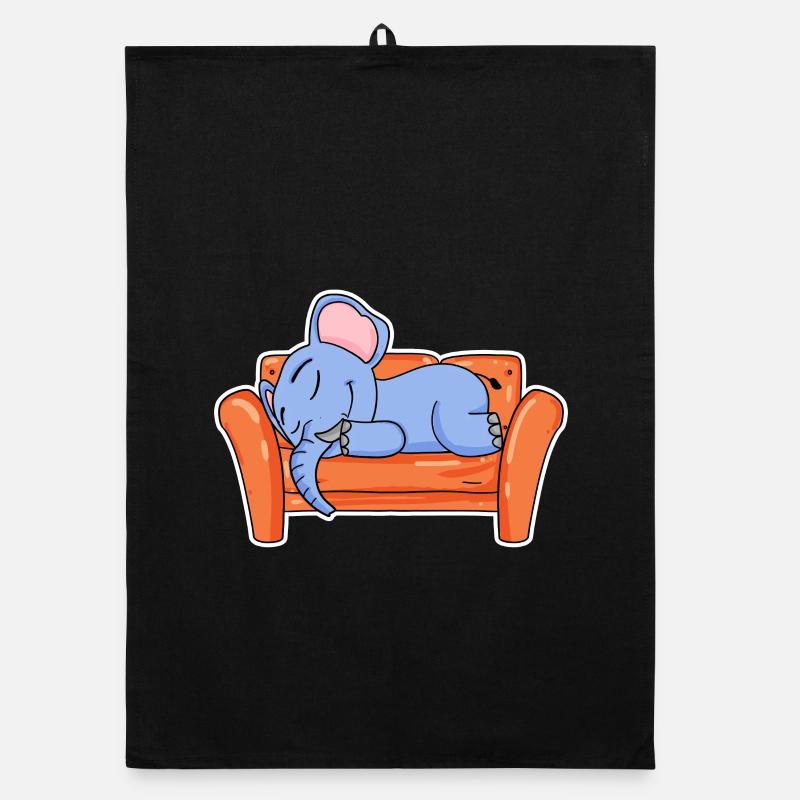 Éléphant couché mignon sommeil Torchon bio