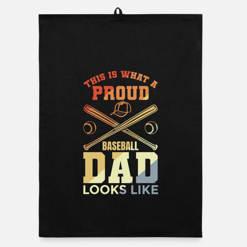 Funny baseball dad Organic dish towel