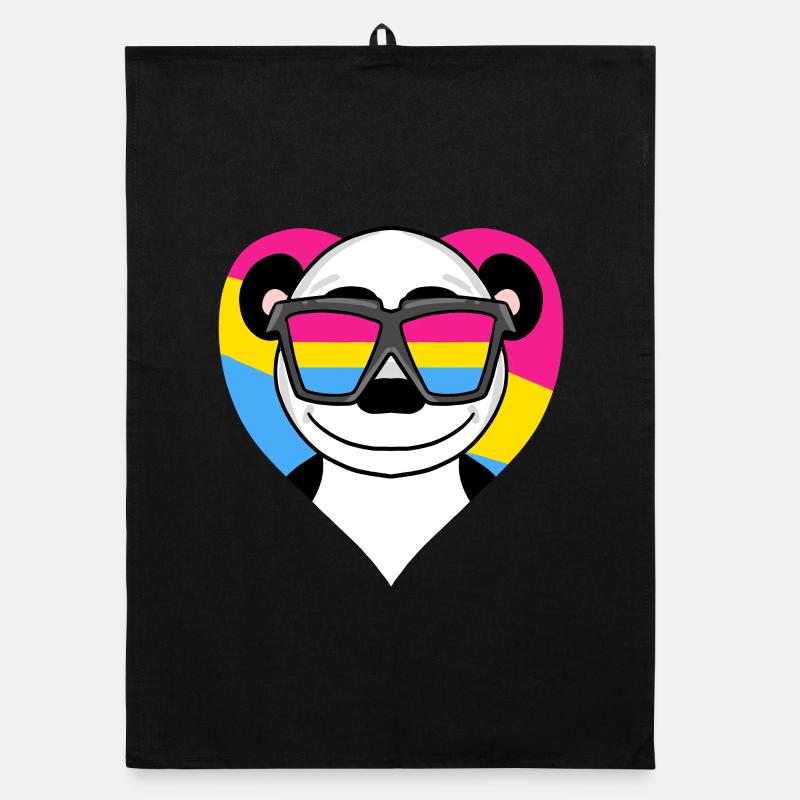 Pansexual Panda Heart Gift Organic dish towel