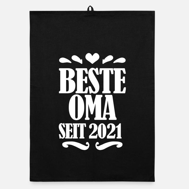 Beste Oma seit 2021 - Oma Spruch Geschenk Organic Geschirrtuch