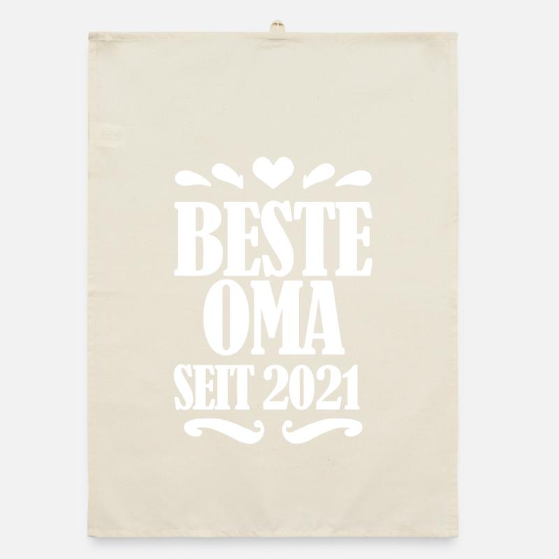 Beste Oma seit 2021 - Oma Spruch Geschenk Organic Geschirrtuch