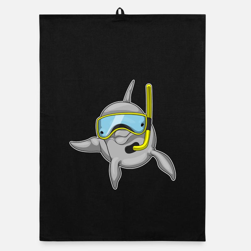 Plongée en apnée avec plongeur de dauphins Torchon bio
