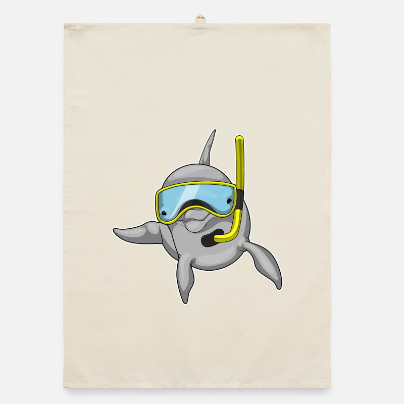 Plongée en apnée avec plongeur de dauphins Torchon bio