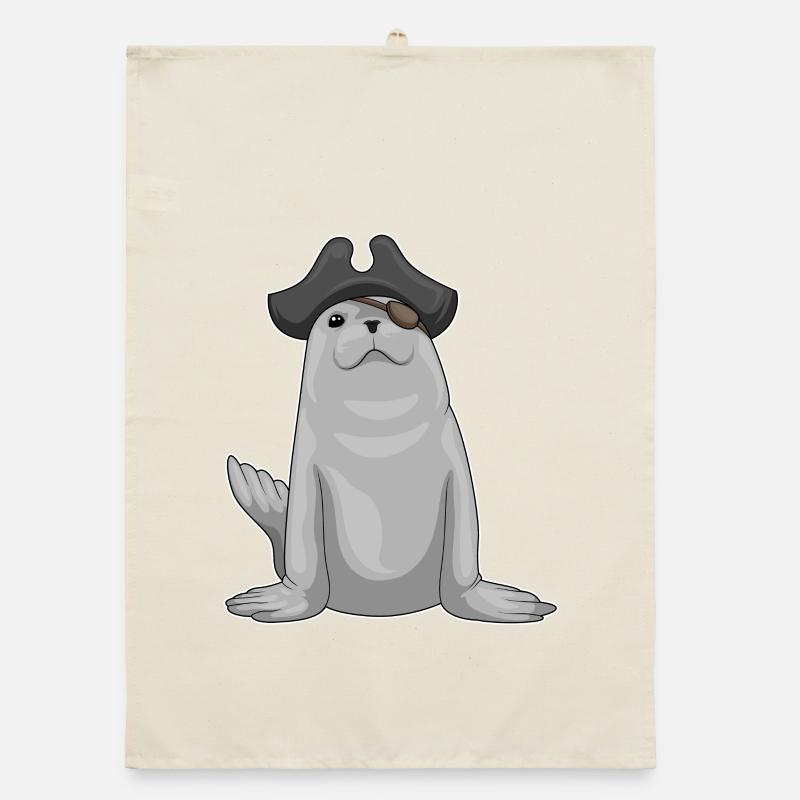 Seal Pirate Eye Patch Organic dish towel