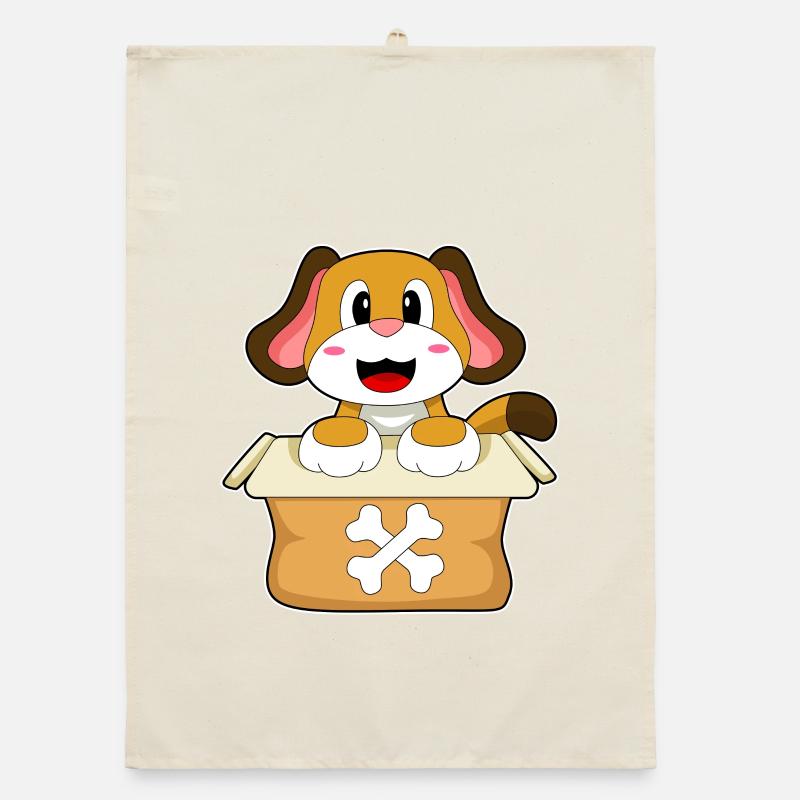 Hund Knochen Box Organic Geschirrtuch
