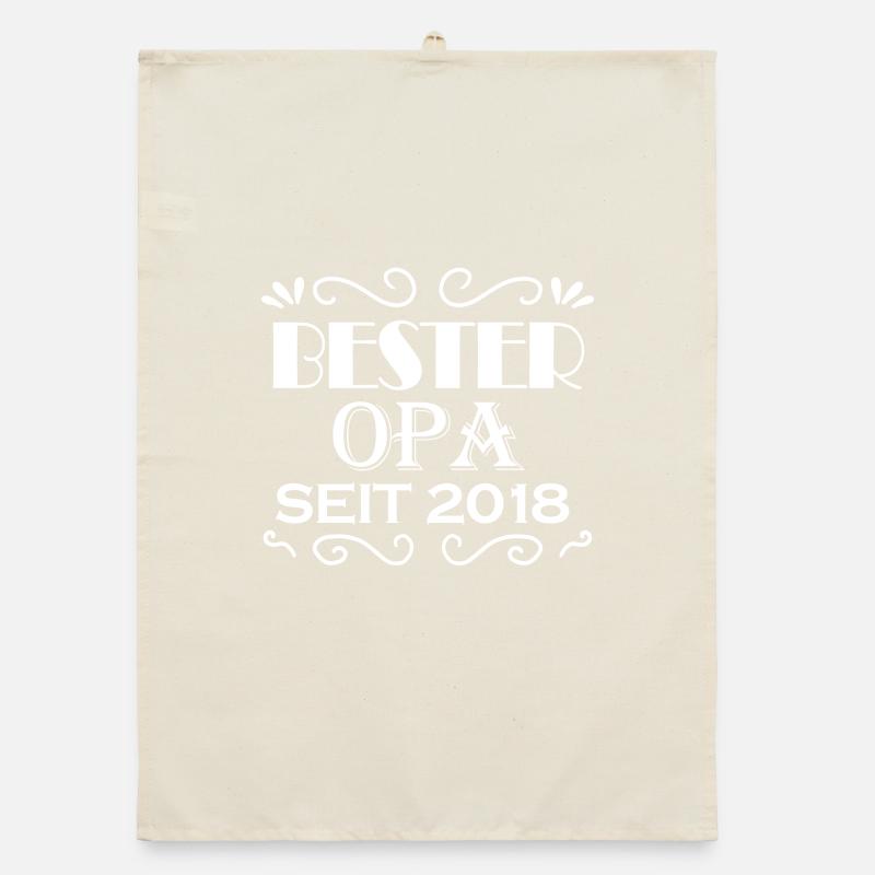 Bester Opa seit 2018 - Opa Geschenkidee Organic Geschirrtuch
