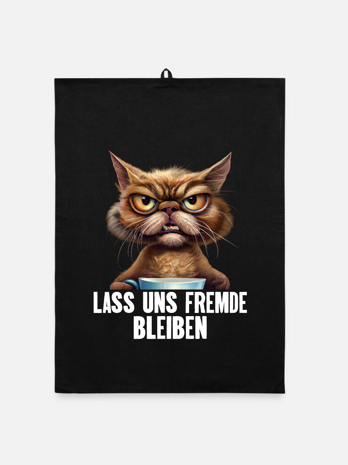 Lass Uns Fremde Bleiben - Organic Geschirrtuch - Schwarz - Vorne