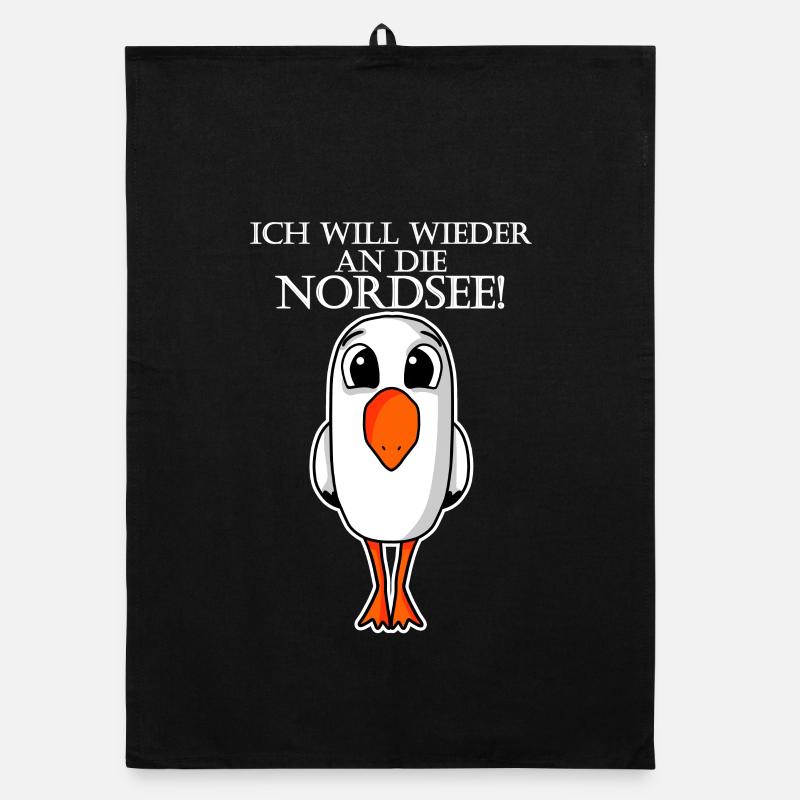 Nordsee Plattdeutsch Spruch Moin Möwe Organic Geschirrtuch