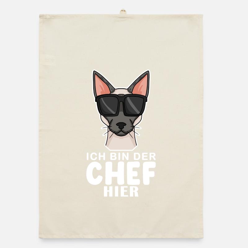 coole Katze - Siamkatze Spruch Organic Geschirrtuch