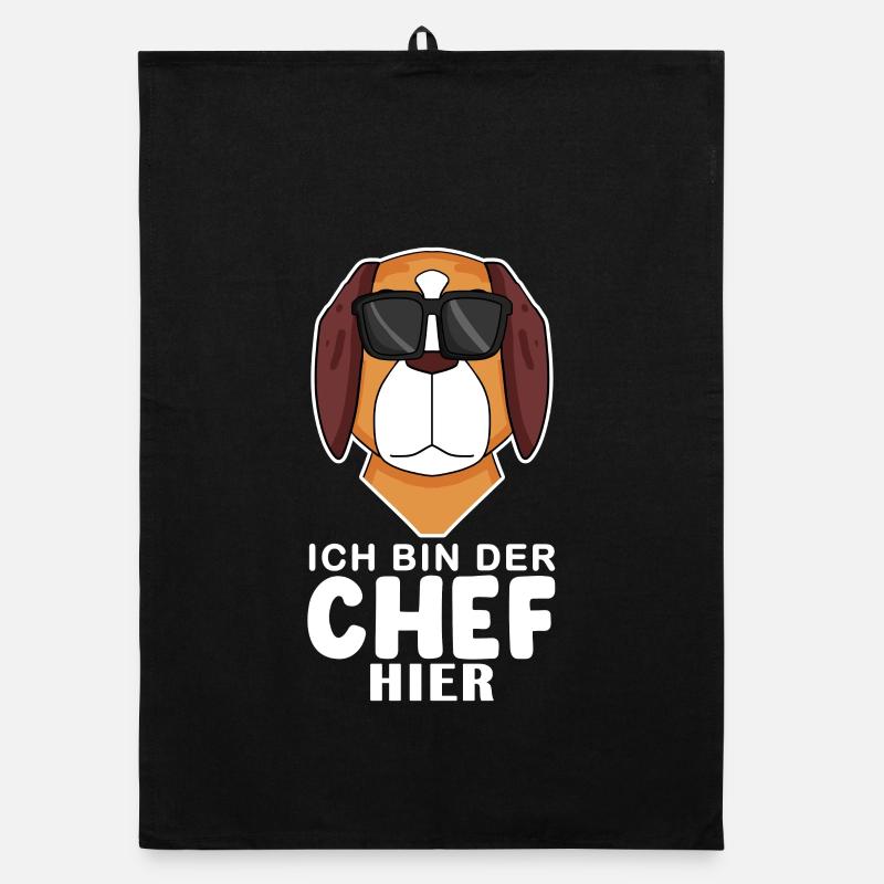 cooler Hund Bernhardiner Chef Spruch Organic Geschirrtuch