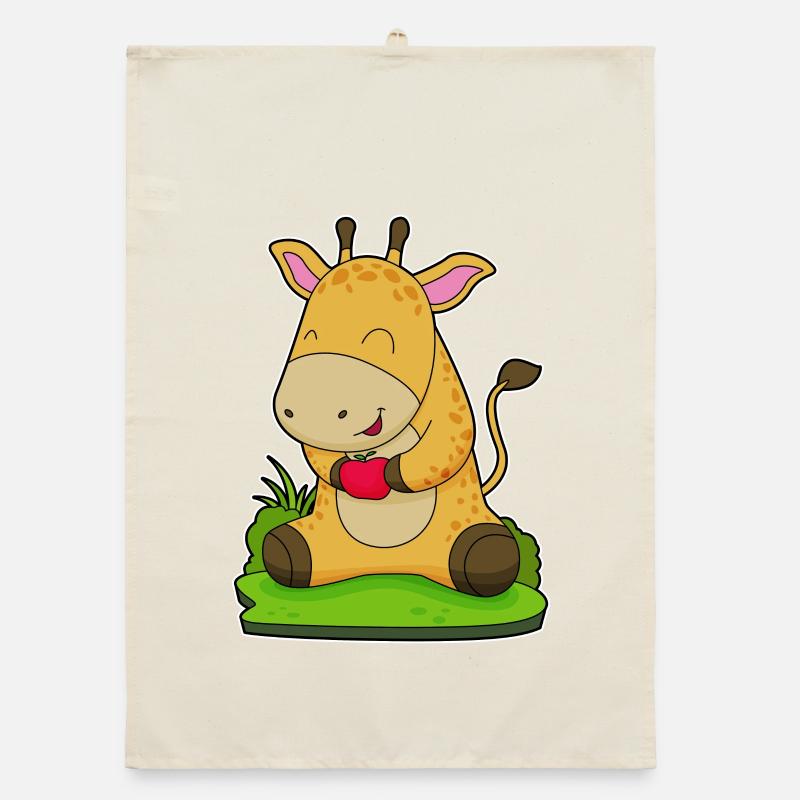 Giraffe Apple Organic dish towel