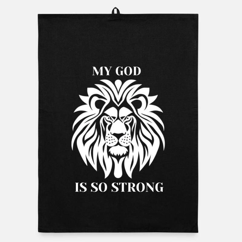 Leo God's Strength Strong Statement Organic dish towel
