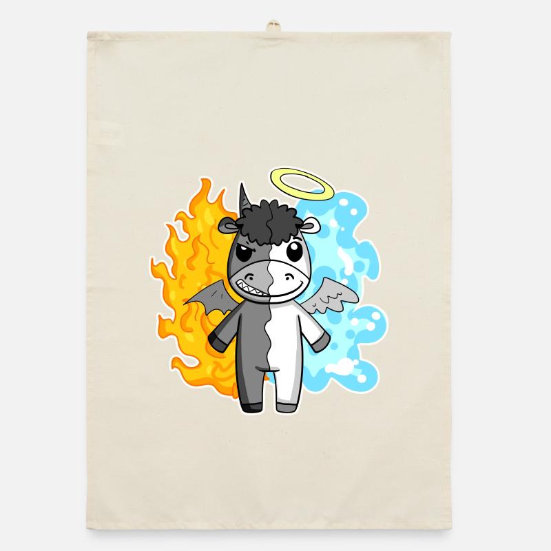 Cow - Angel and Devil Organic dish towel
