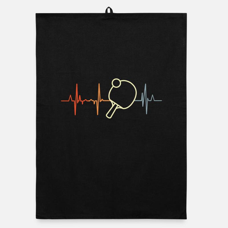 Table tennis player heartbeat Organic dish towel