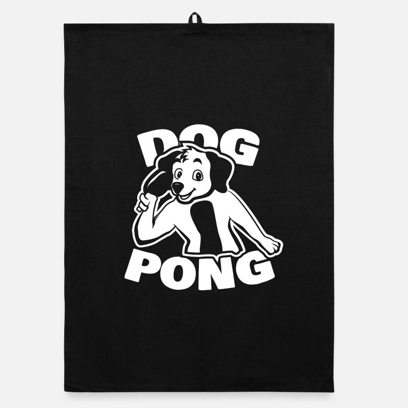 Table tennis dog Organic dish towel