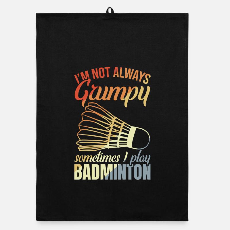 Grumpy badminton player Organic dish towel