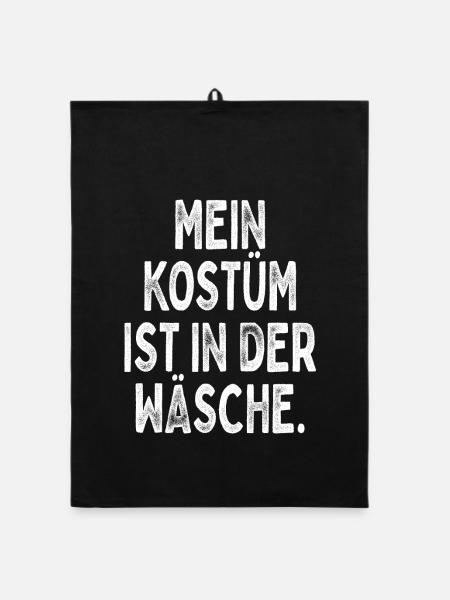 Kostüm Ist In Der Wäsche Köln Karneval Verkleidung - Organic Geschirrtuch - Schwarz - Vorne