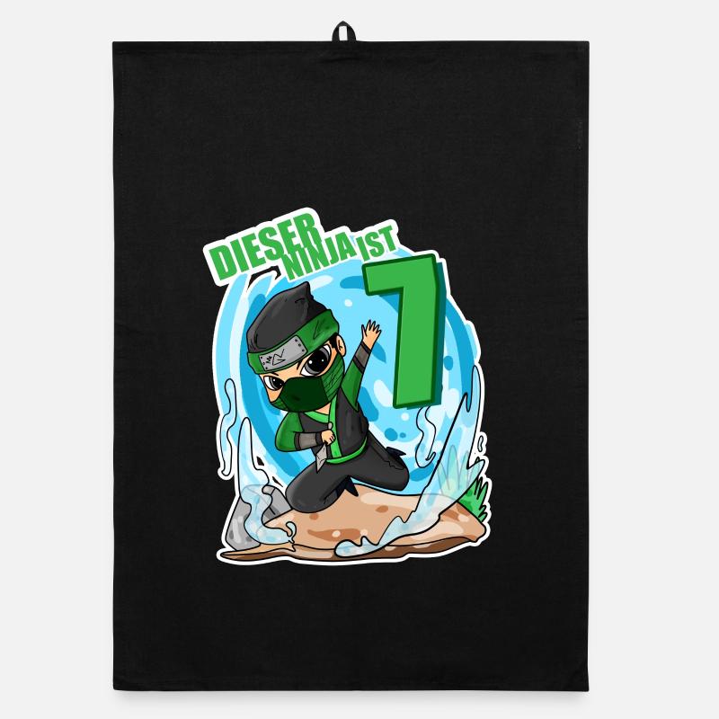 7. Geburtstag Junge Ninja Grün Organic Geschirrtuch