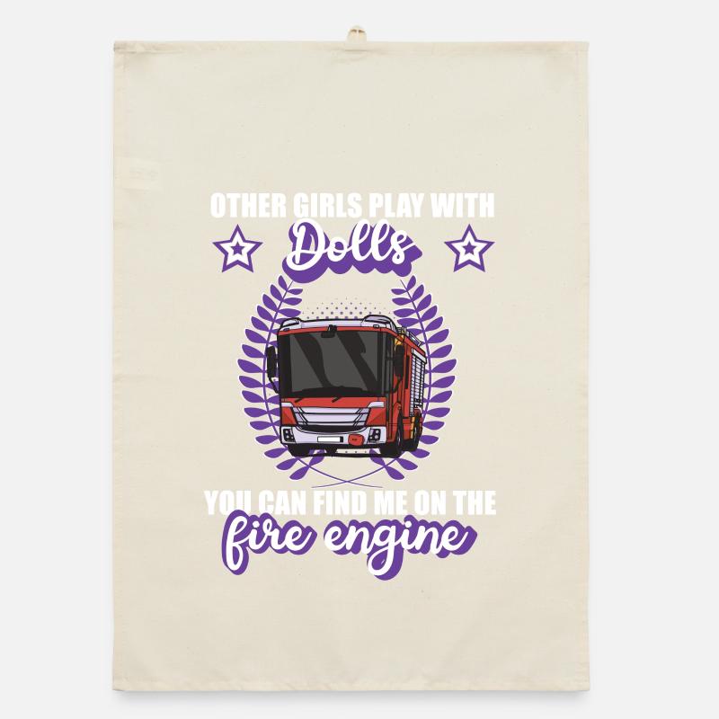 Firefighter Firefighter Fire Engine Profession Gift Organic dish towel