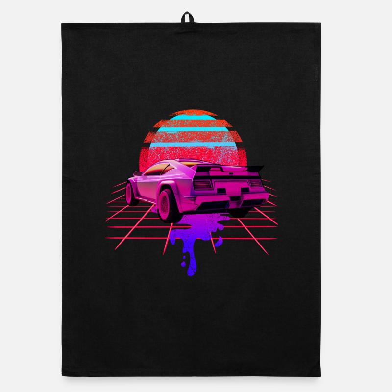 Retro Wave Car 80s Skyline Vaporwave Torchon bio