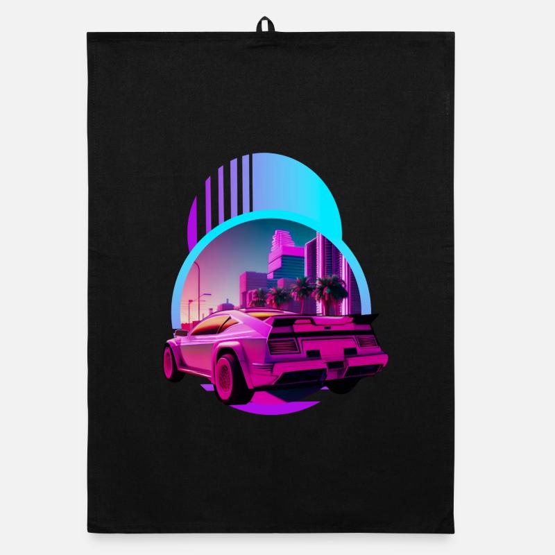 Rétro Wave Supercar Vaporwave Torchon bio