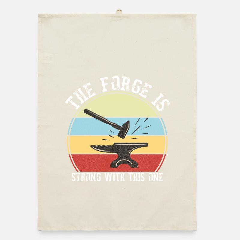 The Forge Is Strong With This One Blacksmith Organic dish towel