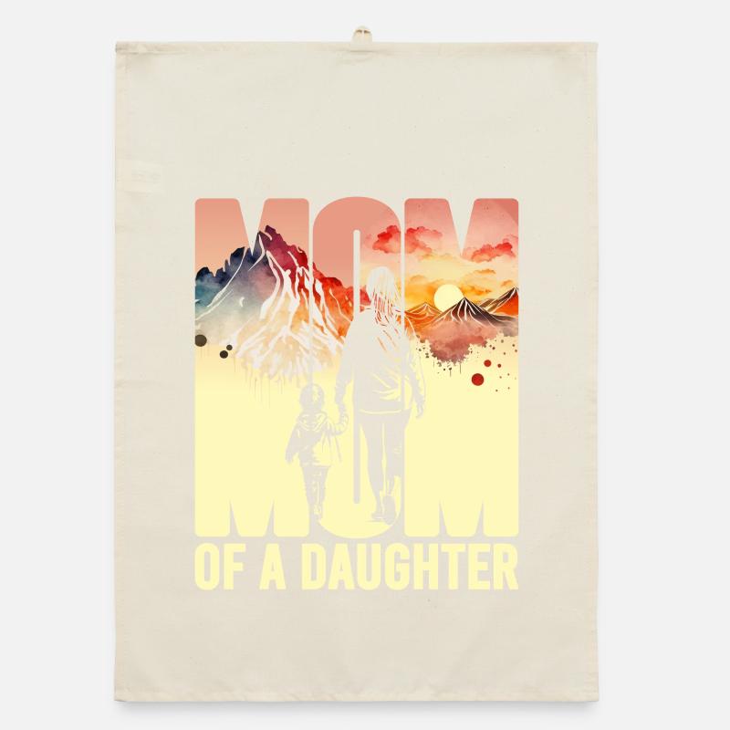 Mutter mit einer Tochter Muttertag Berge Mama Kind Organic Geschirrtuch