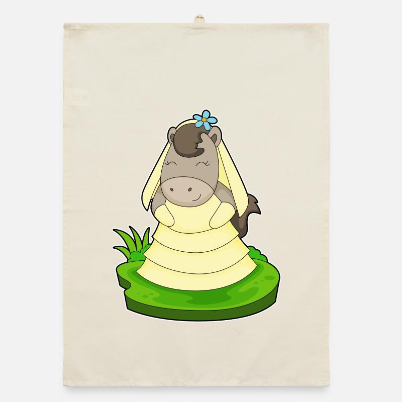 Pferd Braut Schleier Hochzeit Organic Geschirrtuch