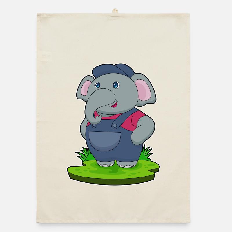 Elephant Mechanic Blue Collar Workshop Organic dish towel