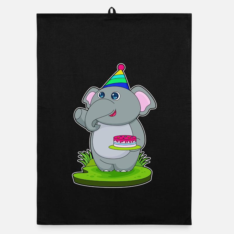 Gâteau d’anniversaire d’éléphant Torchon bio