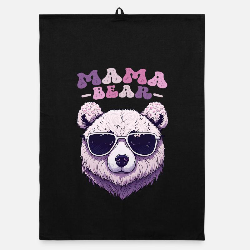 Mama Bear Sonnenbrille Kirschblüten Muttertag Organic Geschirrtuch