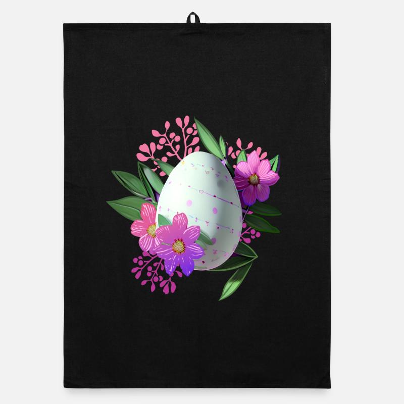 Flowers Easter Egg Floral Organic dish towel