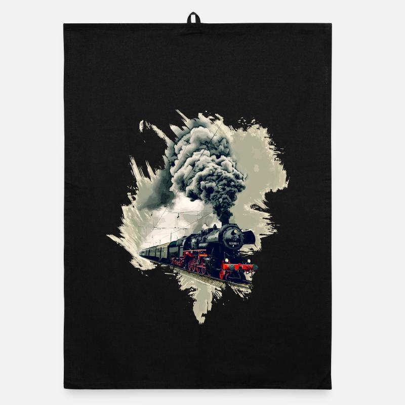 Alte Dampflok Organic Geschirrtuch