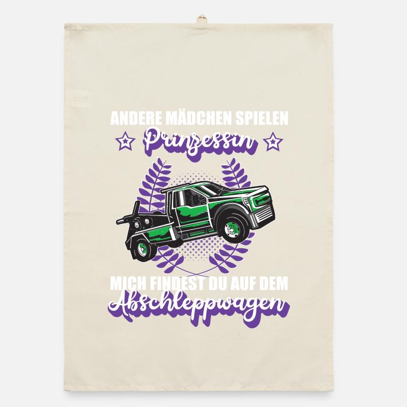 Abschleppwagen Abschleppdienst Mädchen Geschenk Organic Geschirrtuch
