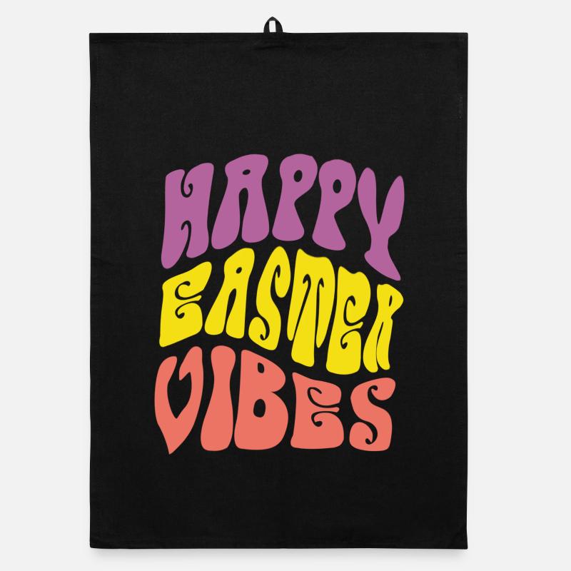 Joyeuses vibrations de Pâques Torchon bio