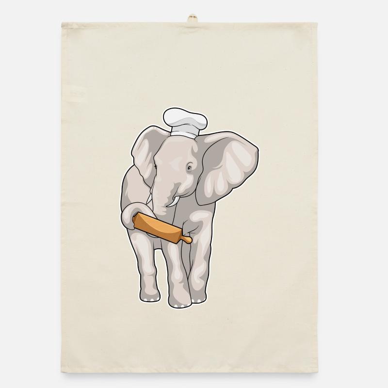 Elephant Baker Rolling Pin Baking Organic dish towel