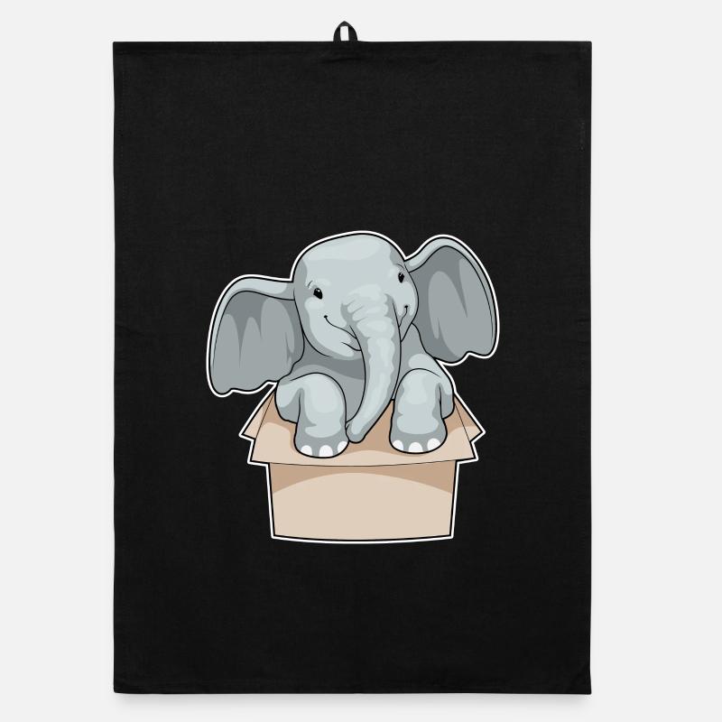 Elefant Karton Organic Geschirrtuch