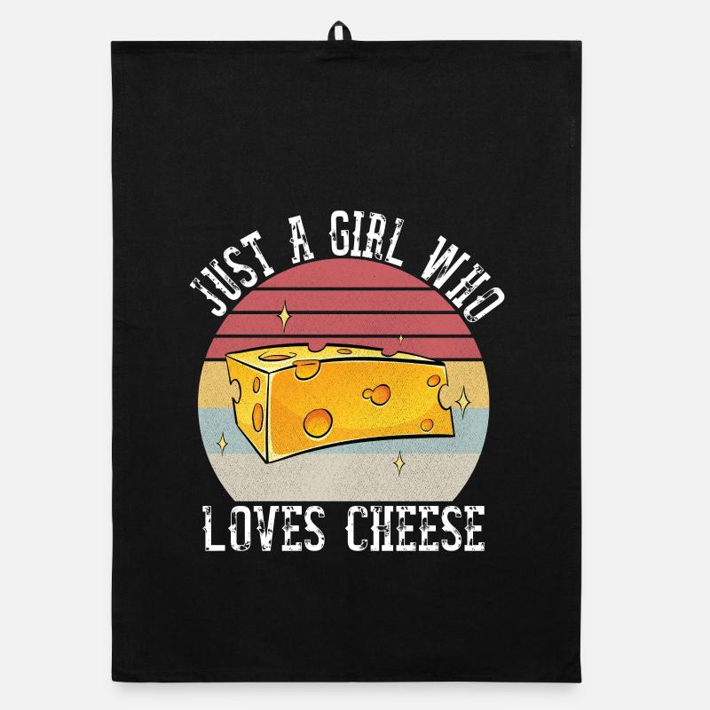 Juste une fille qui aime Cheese Shirt Cheese Lover Torchon bio