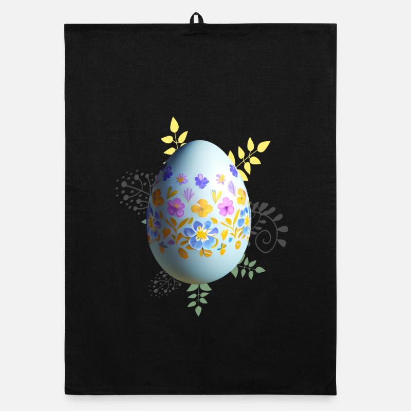 Floral Easter Egg Organic dish towel