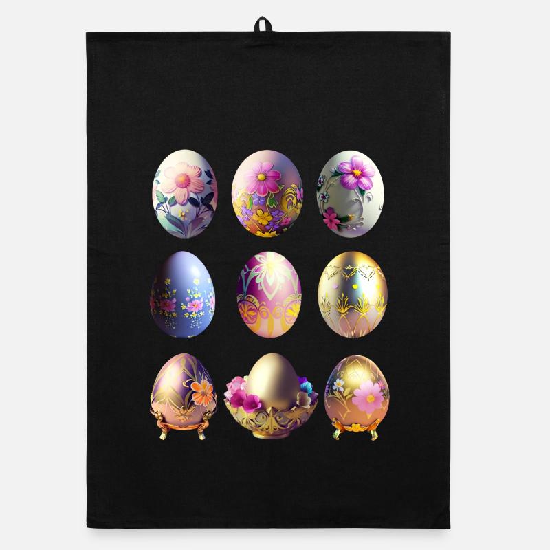 Colorful Easter Eggs Sticker Set Organic dish towel