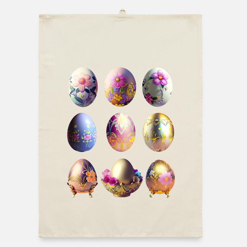 Colorful Easter Eggs Sticker Set Organic dish towel