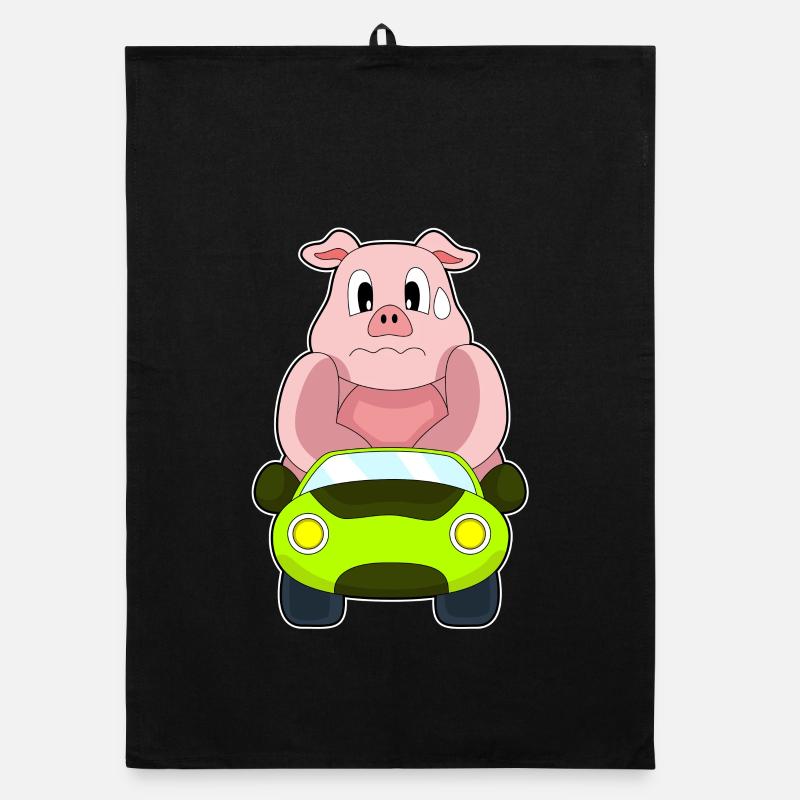 Schwein Auto Organic Geschirrtuch