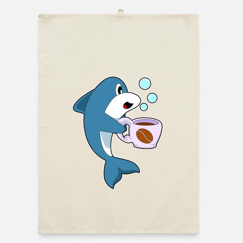 Delfin coffee cup Organic dish towel