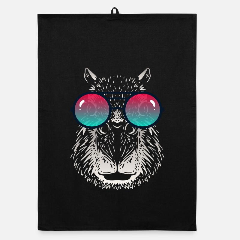 Cooles Capybara mit Sonnenbrille Organic Geschirrtuch
