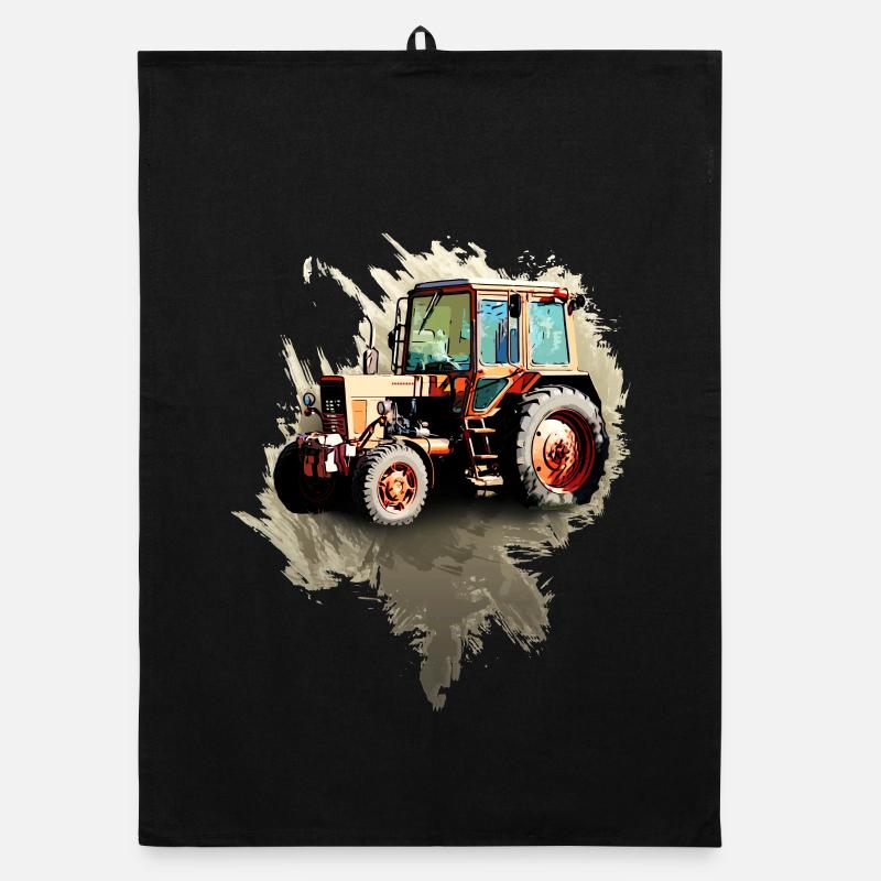 Belarus MTZ 82 Traktor - Organic Geschirrtuch - Schwarz
