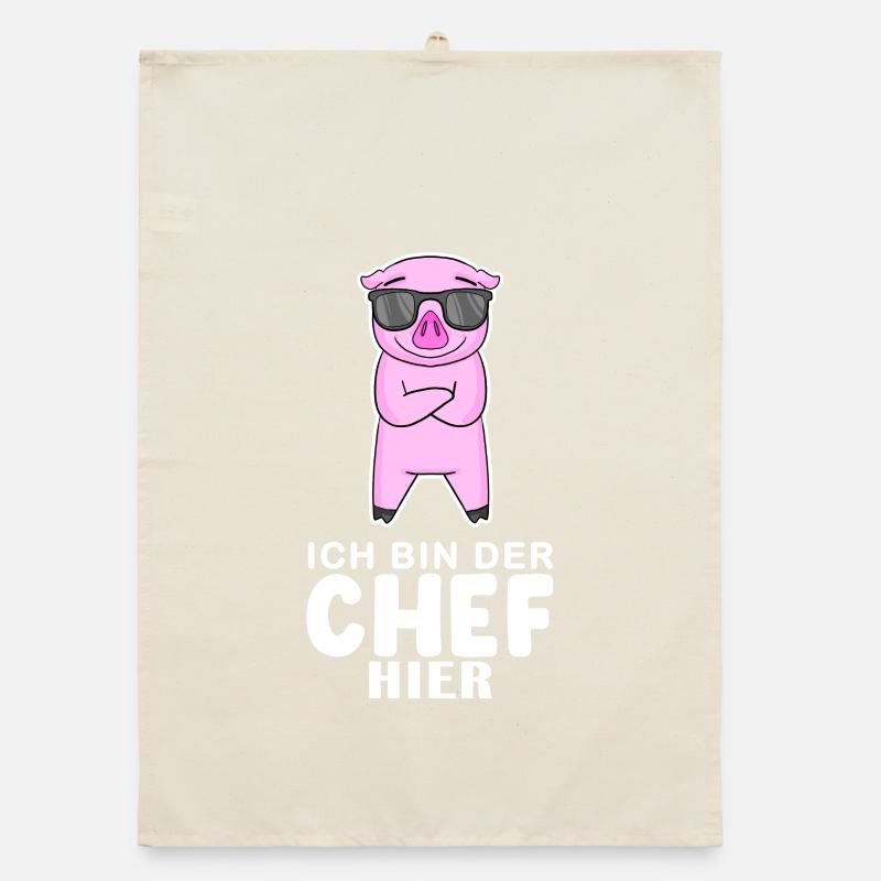 cooles Schwein Chef Spruch Organic Geschirrtuch