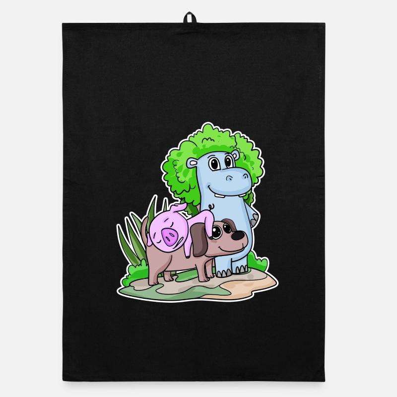 Cute animals Organic dish towel
