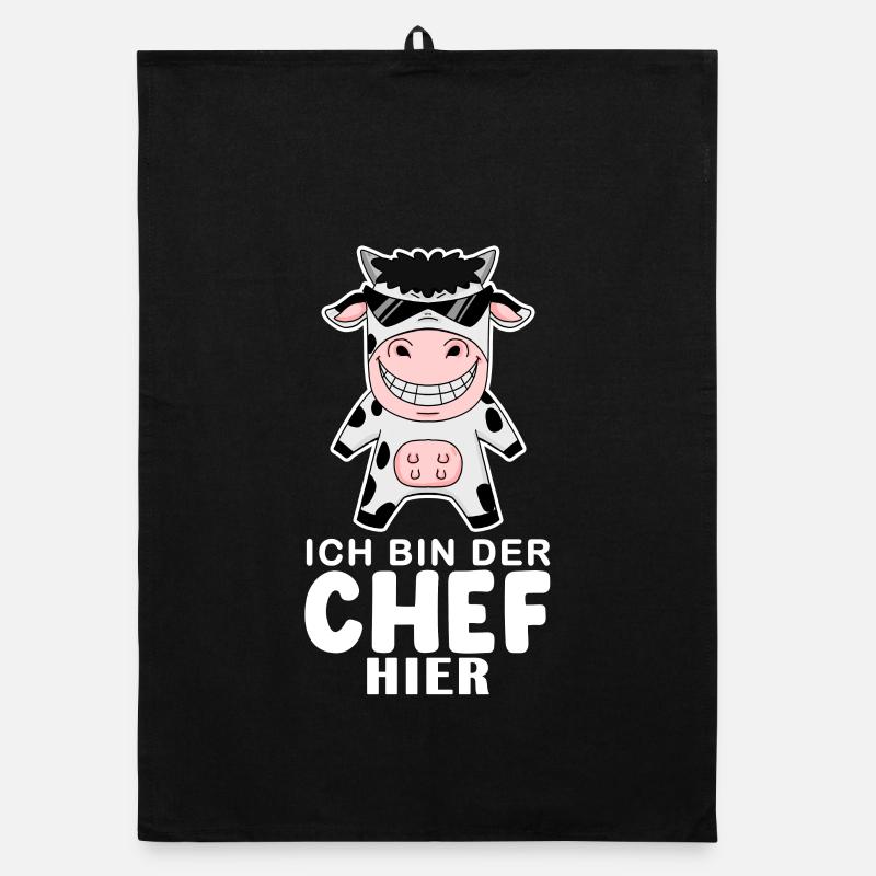coole Kuh Chef Spruch Organic Geschirrtuch