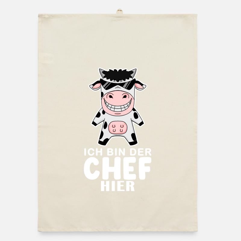coole Kuh Chef Spruch Organic Geschirrtuch